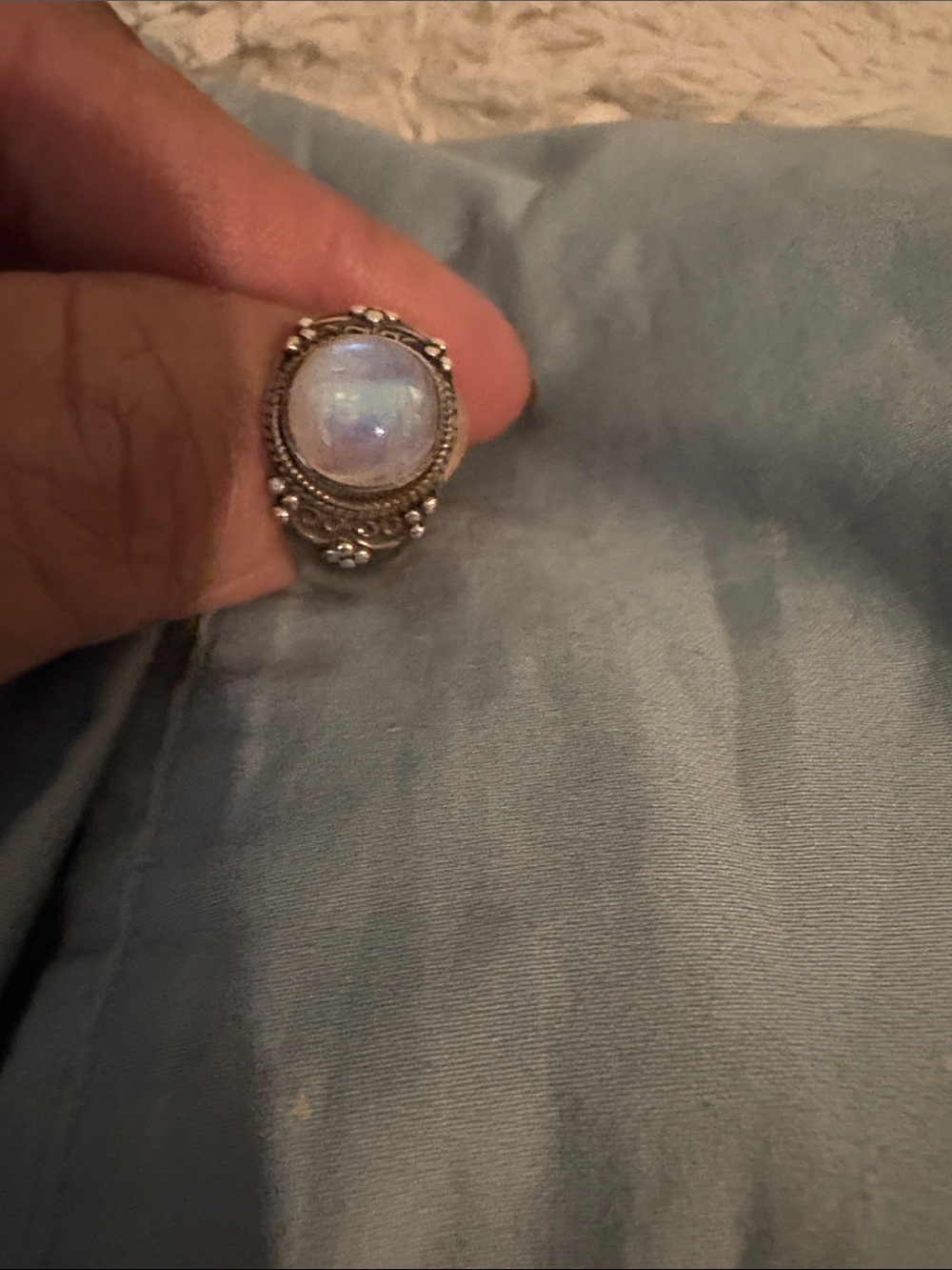 Sterling moonstone Ring - Picture 5 of 5